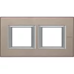 AXOLUTE - RAMKA PROSTOKĄTNA POZIOMA 2X2 MODUŁY BRUSHED TITANIUM, Bticino