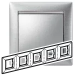 VALENA - Ramka pięciokrotna ALUMINIUM SZCZOTKOWANE, Legrand