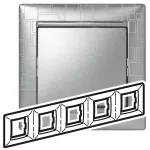 VALENA - Ramka pięciokrotna ALUMINIUM KUBIZM, Legrand