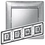 VALENA - Ramka poczwórna ALUMINIUM KUBIZM, Legrand