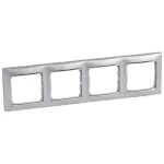 VALENA RAMKA POCZWÓRNA POZIOMA ALUMINIUM/SREBRO, Legrand