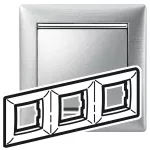 VALENA - Ramka potrójna ALUMINIUM SZCZOTKOWANE, Legrand