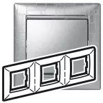 VALENA - Ramka potrójna ALUMINIUM KUBIZM, Legrand