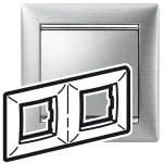 VALENA - Ramka podwójna ALUMINIUM SZCZOTKOWANE, Legrand