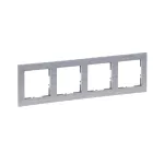 SUNO - Ramka - 4x, Aluminium szczotkowane, Legrand