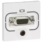 MOSAIC GNIAZDO HD15 ŻEŃSKIE + JACK 3,5 MM ZŁĄCZA ŚRUBOWE - 2 MODUŁY BIAŁE, Legrand