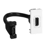 MOSAIC GNIAZDO HDMI TYPU A Z PRZEWODEM BIAŁY, Legrand