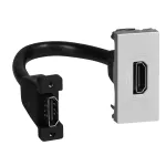 MOSAIC - GNIAZDO HDMI TYPU A Z PRZEWODEM ALUMINIUM, Legrand
