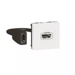 Gniazdo Mosaic HDMI 2-modułowe białe, Legrand