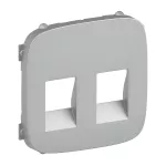 VALENA ALLURE - PLAKIETKA ALUMINIUM GNIAZDA GŁOŚNIKOWEGO PODWÓJNEGO, Legrand