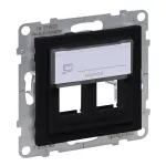 SUNO - Adapter KEYSTONE podwójny, Czarny, Legrand