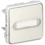 PLEXO55 PRZYCISK PODŚWIETLANY PRZEŁĄCZNY Z UCHWYTEM ETYKIETY BIAŁY/ECRU 10A-250V, Legrand