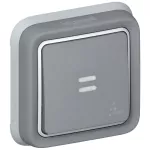 PLEXO55 PRZYCISK PODŚWIETLANY SZARY 10AX-250V~ - KOMPLET PODTYNKOWY, Legrand