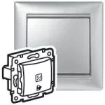 VALENA PRZYCISK JEDNOBIEG. PODŚWIETLANY Z SYMBOLEM DZWONKA 10A-250V~ ALUMINIUM, Legrand