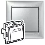 VALENA PRZYCISK JEDNOBIEGUNOWY 12V PODŚWIETLANY Z ETYKIETĄ 10A-250V~ ALUMINIUM, Legrand