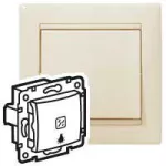 VALENA PRZYCISK JEDNOBIEGUNOWY PODŚWIETLANY Z SYMBOLEM LAMPY KREM 10A-250V~, Legrand