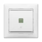 VALENA PRZYCISK JEDNOBIEGUNOWY POŚWIETLANY Z SYMBOLEM LAMPY BIAŁY 10A-250V~, Legrand