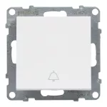 SUNO - Przycisk pojedynczy z symbolem dzwonka - 6 A - 250 V~ - zaciski automatyczne, Biały, Legrand