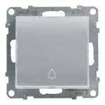 SUNO - Przycisk pojedynczy z podświetleniem - 6 A - 250 V~ - zaciski automatyczne, Aluminium, Legrand