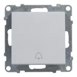 SUNO - Przycisk pojedynczy z symbolem dzwonka - 6 A - 250 V~ - zaciski automatyczne, Aluminium, Legrand