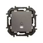 NOWE NILOE - PRZYCISK POJEDYNCZY PODŚWIETLANY Z SYMBOLEM DZWONKA 6 A STALOWY