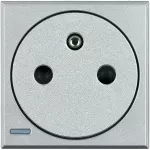 AXOLUTE - GNIAZDO 2P+Z 16A PŁASKIE ALUMINIUM (AUTOZACISKI), Bticino