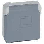 PLEXO55 GNIAZDO POJEDYNCZE 2P+Z Z BLOKADĄ CZERWONE 16A-250V~, Legrand