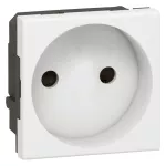 MOSAIC GNIAZDO 2P PODŁĄCZENIE PRZEZ ZACISKI AUTOMATYCZNE-2 MODUŁY BIAŁE 16A-250V, Legrand