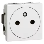 MOSAIC GN 2P+Z PŁASKIE PODŁĄCZENIE PRZEZ ZACISKI AUTOMATYCZNE-2 MOD BIAŁE 16A-250V, Legrand