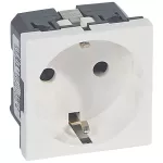 MOSAIC GN 2P+Z SCHUKO PODŁĄCZANE PRZEZ ZACISKI ŚRUBOWE-2 MODUŁY BIAŁE ANTYBAK 16A-250V~, Legrand