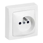 OTEO GNIAZDO POJEDYNCZE 2P+Z Z PRZESŁONĄ STYKÓW BIAŁE KOMPLET 16A-250V~, Legrand