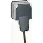 PLEXO IP66 GNIAZDO 2P+Z Z KLAPKĄ BLOKUJĄCĄ WTYCZKĘ 16 A - 250V~ - KOMPLET NATYNKOWY, Legrand