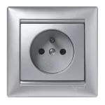 VALENA GNIAZDO POJEDYNCZE 2P+Z 16A-250V~ ALUMINIUM, Legrand