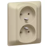 SISTENA LIFE GNIAZDO PODWÓJNE 2X2P+Z Z PRZESŁONAMI TITAN KOMPLETNE 16A-250V~, Legrand