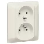 SISTENA LIFE GNIAZDO PODWÓJNE 2X2P+Z Z PRZESŁONAMI PEARL KOMPLETNE 16A-250V~, Legrand