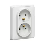 CARIVA GNIAZDO WTYCZKOWE PODWÓJNE 2X2P+Z BIAŁE 16A-250V~, Legrand