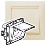 VALENA GNIAZDO POJEDYNCZE 2P+Z IP44 KREM 16A-250V~, Legrand