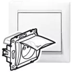 VALENA GNIAZDO POJEDYNCZE 2P+Z IP44 BIAŁE 16A-250V~, Legrand