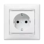 VALENA GNIAZDO POJEDYNCZE 2P+Z SCHUKO Z PRZESŁONĄ BIAŁE 16A-250V~, Legrand