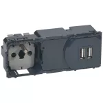 CELIANE - Gniazdo 2P+Z + ładowarka 2xUSB 2400 mA, Legrand