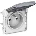 PLX55:SZARE GN. 2P+Z 16A, Legrand