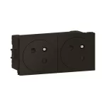 MOSAIC - Gniazdo 2 x 2P+Z 16 A - 250 V~ zespolone przekręcone pod kątem 45º - zaciski automatyczne - 4 modułowe - Antracyt, Legrand