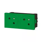 MOSAIC GN 2X2P+Z PODŁĄCZENIE PRZEZ ZACISKI AUTOMATYCZNE-4 MODUŁY ZIELONE 16A-250V~, Legrand