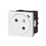 MOSAIC - Gniazdo 2P+Z 16 A - 250 V - przekręcone pod kątem 45º - automatycze zaciski sprężynowe - Biały antybakteryjne, Legrand