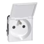 MOSAIC GN 2P+Z Z KLAPKĄ PODŁĄCZENIE PRZEZ ZAC AUTOMATYCZNE-2 MODUŁY BIAŁE 16A-250V~, Legrand