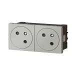 MOSAIC GN 2X2P+Z PODŁĄCZENIE PRZEZ ZACISKI AUTOMATYCZNE - 4 MOD ALUMINIUM 16A-250V~, Legrand