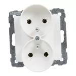 SUNO - Gniazdo 2X2P+Z - 16 A - 250 V~ - zaciski śrubowe - możliwość montażu w ramkach wielkorotynych, Biały, Legrand