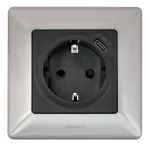 VALENA LIFE GNIAZDO 2P+Z SCHUKO Z PRZESŁONĄ Z ZACISKAMI AUTO 16 A – 250 V~
