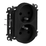 VALENA LIFE GNIAZDO 2P+Z Z PRZESŁONĄ DO RAMEK WIELOKROTNYCH CZARNE 16 A –250 V~