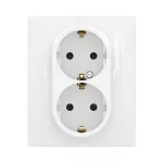 NOWE NILOE - GN SCH 2X2P+Z MONOBLOK Z PRZESŁONĄ ZAC AUTO 16A - 250V~ BIAŁE